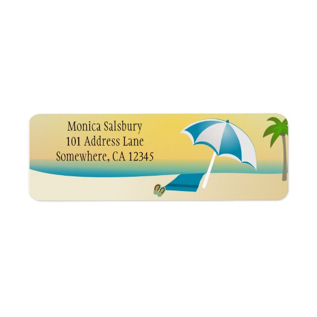 At the Beach! address label (Front)