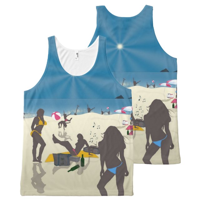 At the Beach All-Over-Print Tank Top (Front and Back)