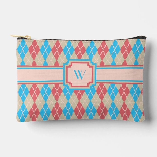 At the Beach Argyle Accessory Pouch (Front)