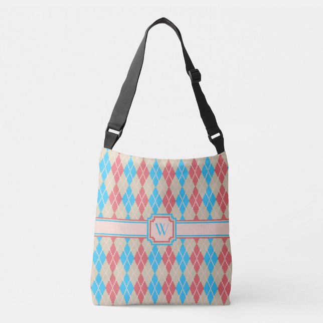 At the Beach Argyle All-Over-Print Bag (Front)