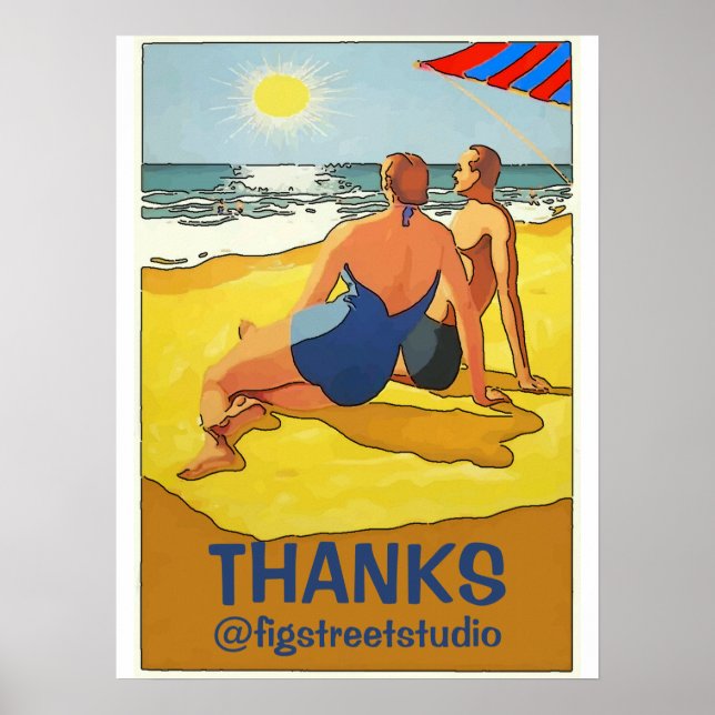 At The Beach, edit text Poster (Front)