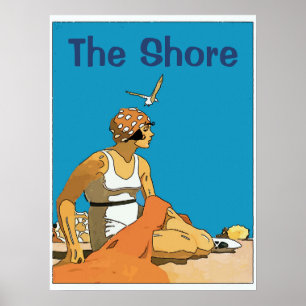 At The Beach, edit text Poster