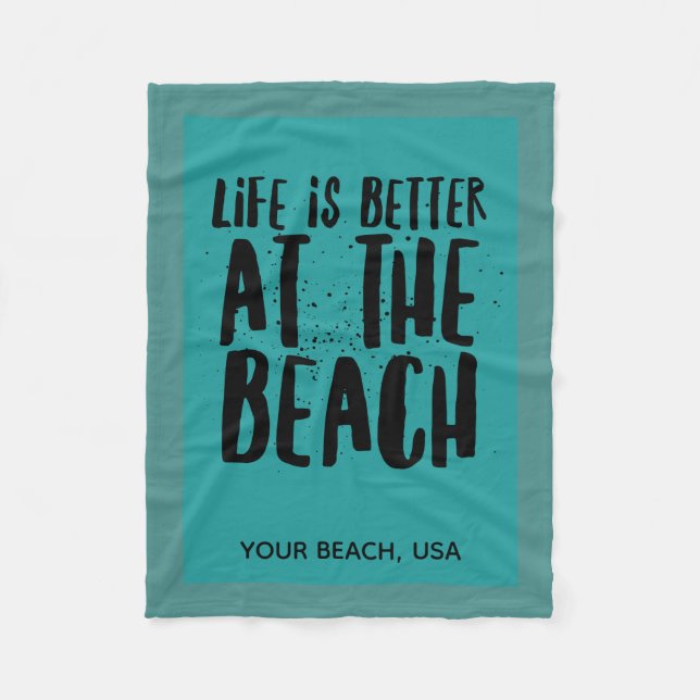 At The Beach Fleece Blanket (Front)