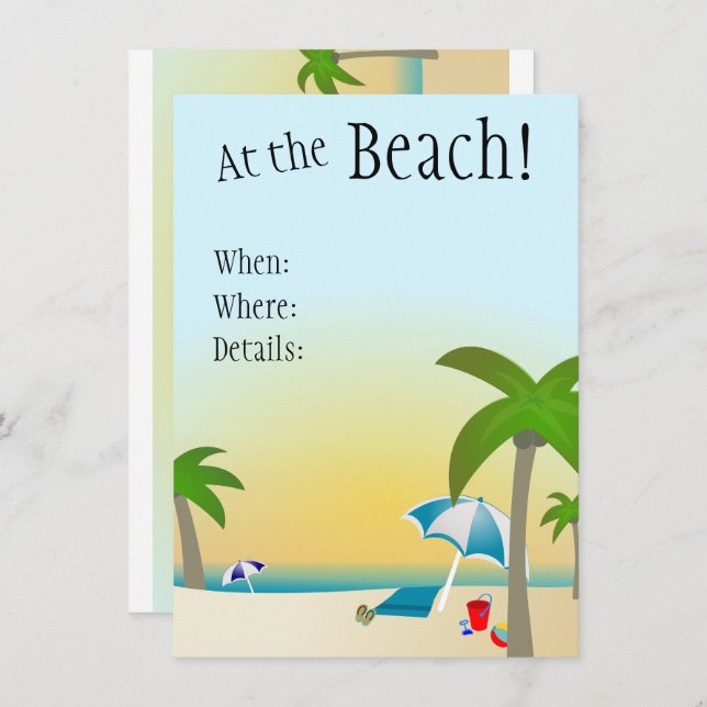 At the Beach! invitation (Front/Back)