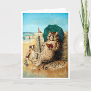 At The Beach, Louis Wain Card