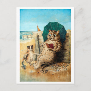 At The Beach, Louis Wain Postcard