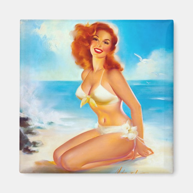At the Beach Pin Up Magnet (Front)