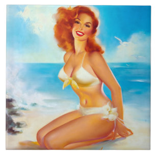 At the Beach Pin Up Tile