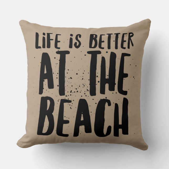 At The Beach Throw Pillow (Front)