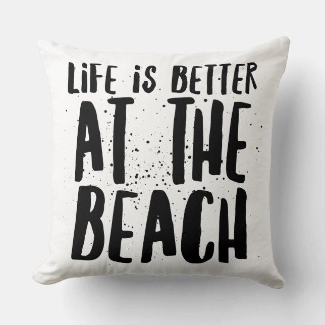 At The Beach Throw Pillow (Front)