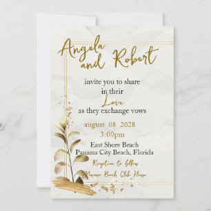 At the Beach  Wedding Invitation