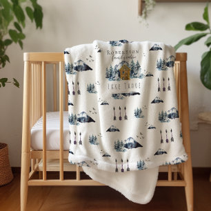 At the Cabin Family Name Wilderness Blanket