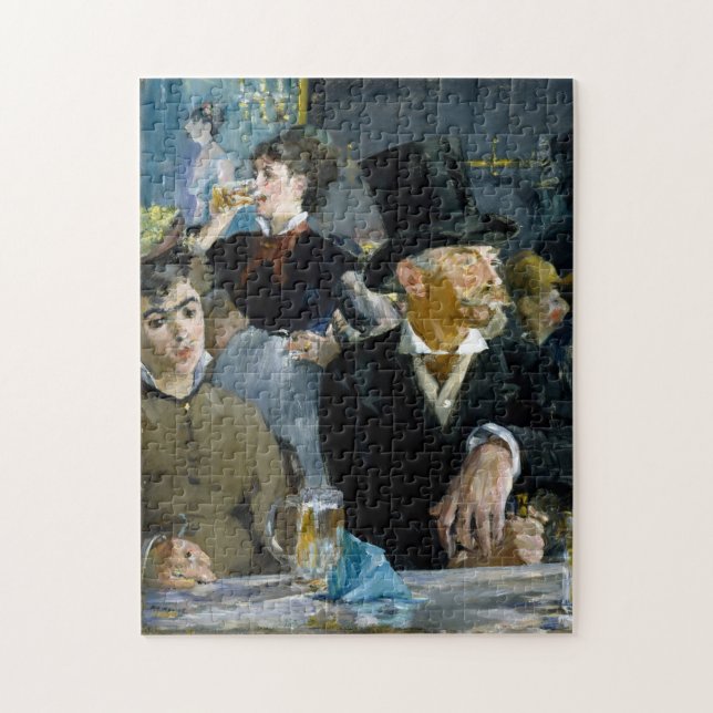At the Cafe by Manet Impressionist Painting Jigsaw Puzzle (Vertical)
