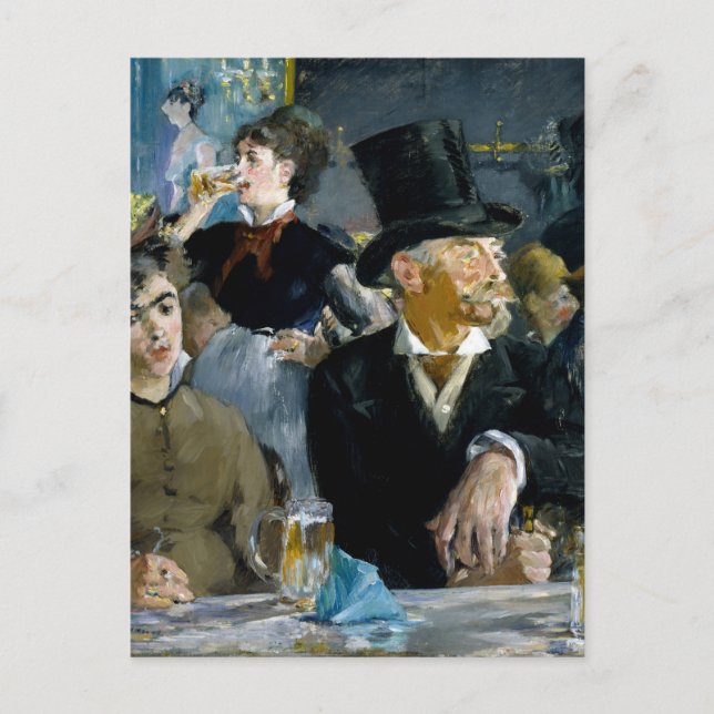 At the Cafe by Manet Impressionist Painting Postcard (Front)