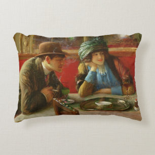 At the Cafe Decorative Pillow