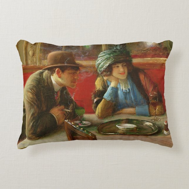 At the Cafe Decorative Pillow (Front)