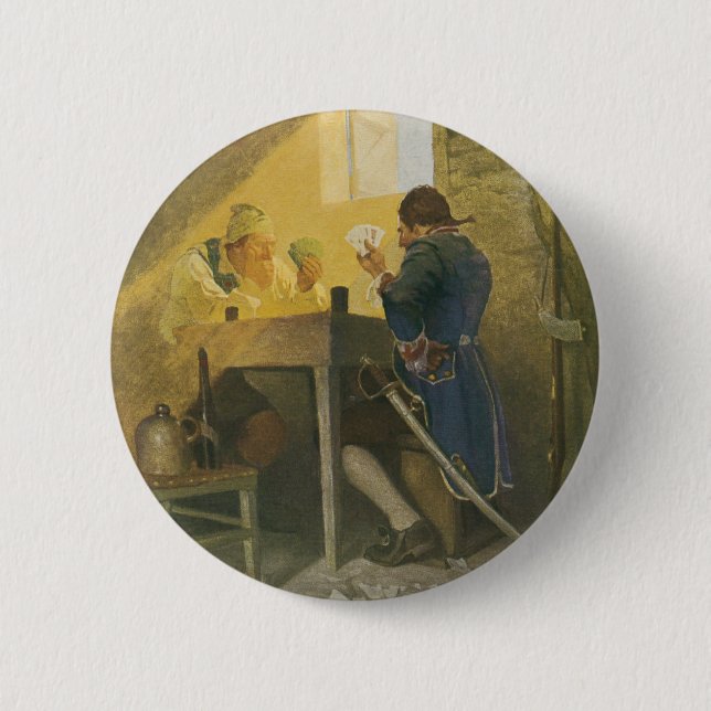 At the Cards in Cluny’s Cage by NC Wyeth 2 Inch Round Button (Front)