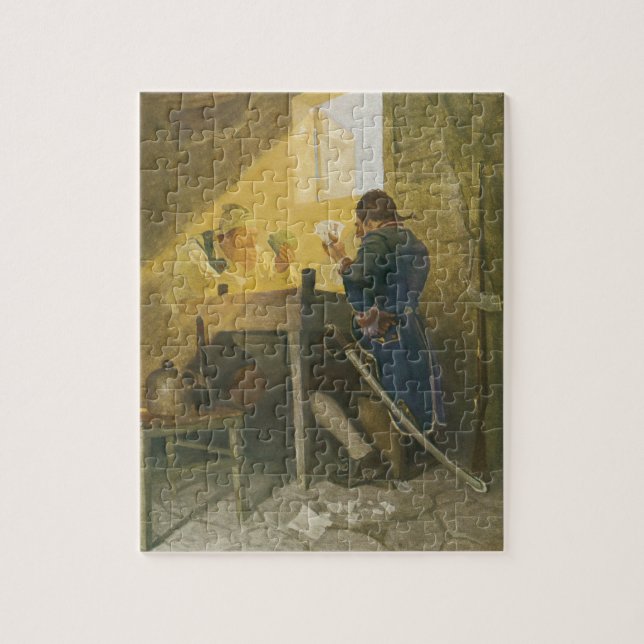 At the Cards in Cluny’s Cage by NC Wyeth Jigsaw Puzzle (Vertical)