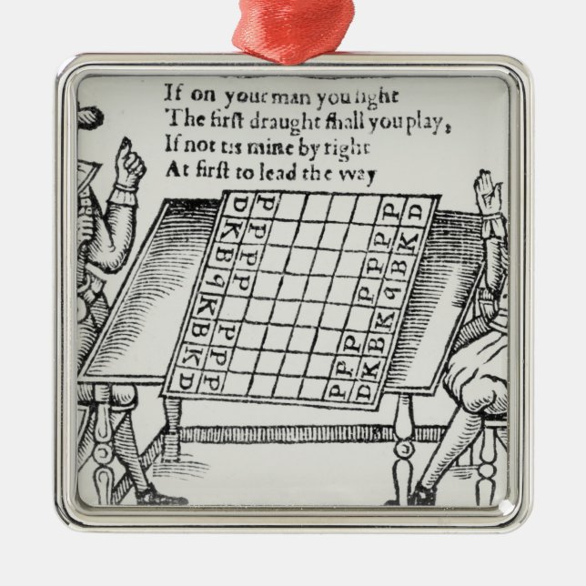 At the Chess Board Metal Ornament (Front)