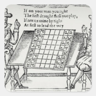 At the Chess Board Square Sticker