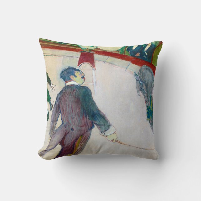 At the Circus, Lautrec Throw Pillow (Front)