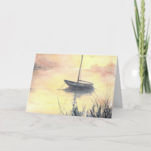 At the Cove Sailboat Blank Greeting Card