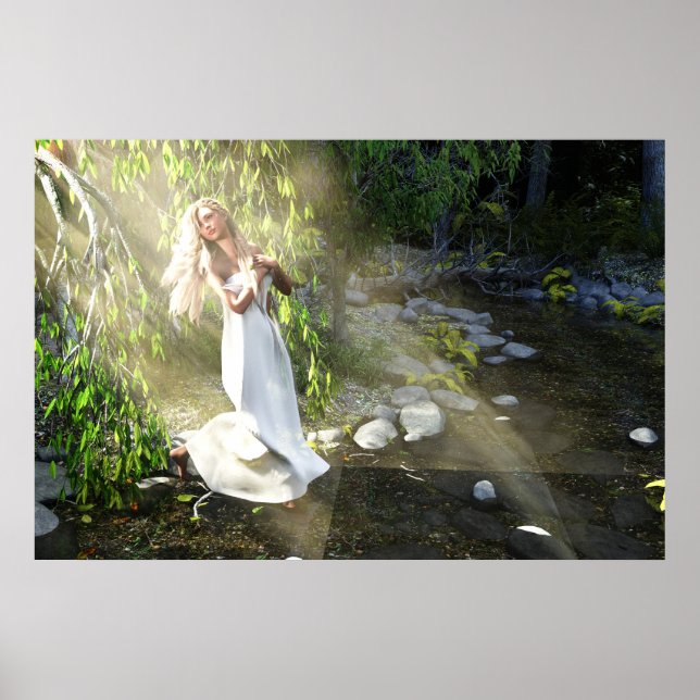 At The Creek Daz Studio Digital Art Poster (Front)