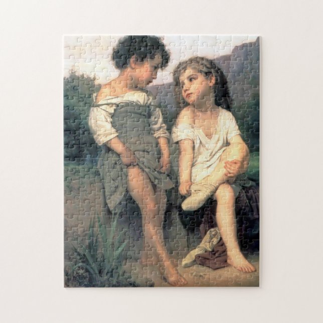 At the Edge of the Brook, Bouguereau Jigsaw Puzzle (Vertical)