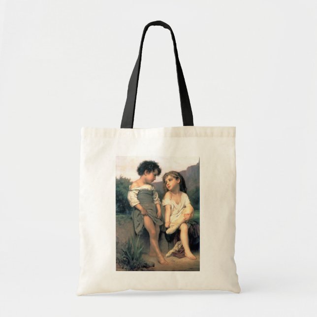 At the Edge of the Brook, Bouguereau Tote Bag (Front)
