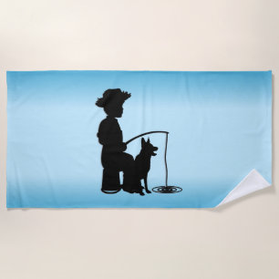 At the Fishing Hole Beach Towel