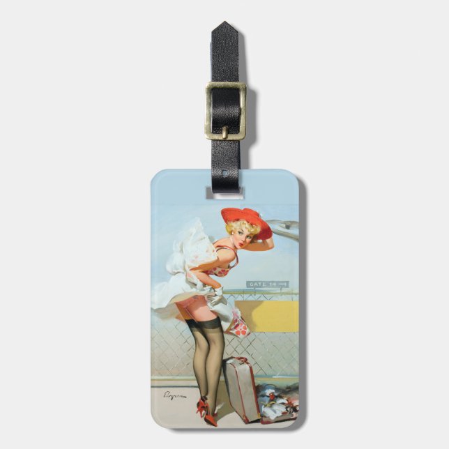 At the Gate Pin Up Luggage Tag (Front Vertical)