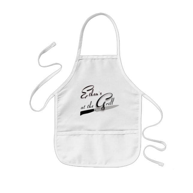 "At the Grill" Customizable Children's Chef' Apron (Front)