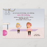 At The Gym Birthday Party Invitation