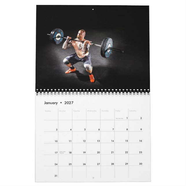 At the gym Personal Trainer Calendar (Jan 2027)