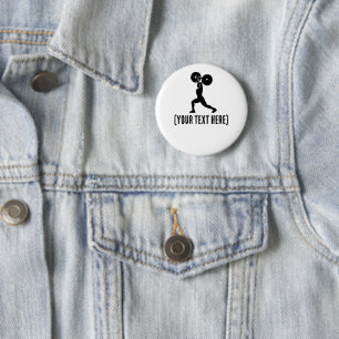 At the gym silouhette Personal Trainer 2 Inch Round Button