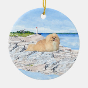 At the Lighthouse Ceramic Ornament