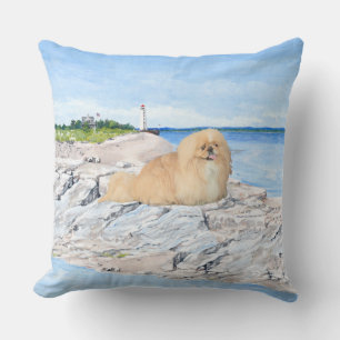 At the Lighthouse Throw Pillow
