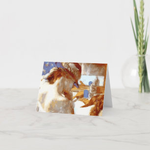 "At The Mirror" by Edgar Degas Notecard Vector
