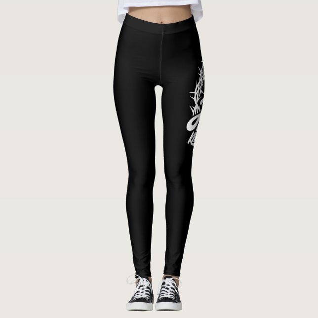 At The Name Of Jesus Every Knee Will Bow Christian Leggings (Front)