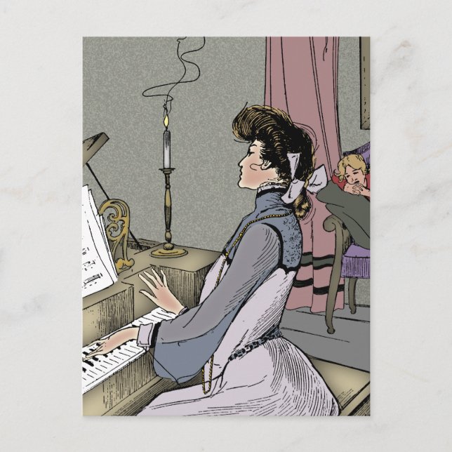 At the Piano Postcard (Front)