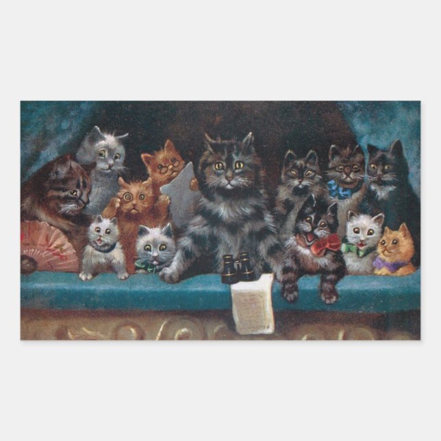 At the Play - Exciting Moment by Louis Wain Sticker (Front)