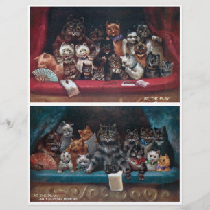 At the Play Postcards by Louis Wain
