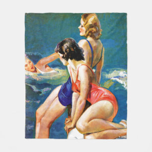 At the Pool Fleece Blanket
