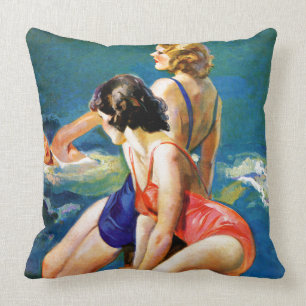 At the Pool Throw Pillow