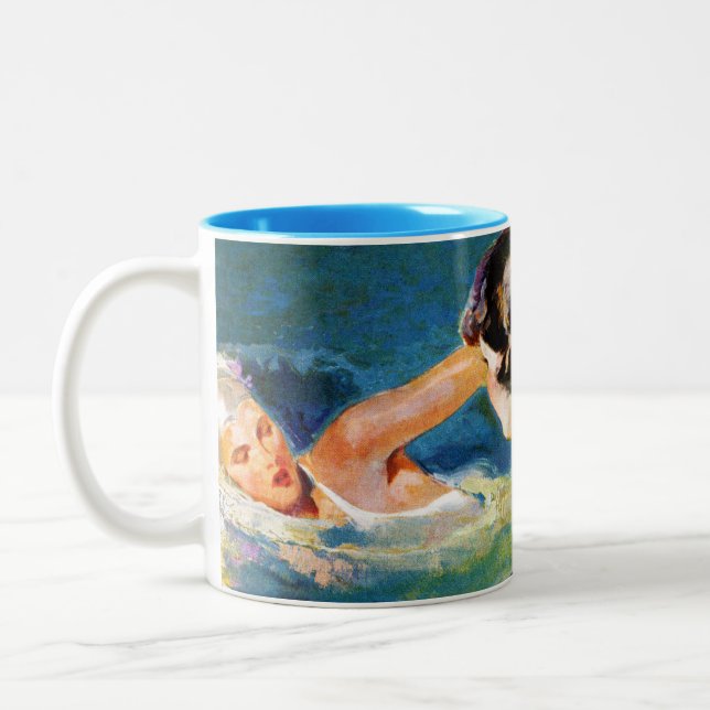 At the Pool Two-Tone Coffee Mug (Left)