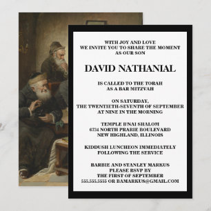 "At the Rabbi's" by Carl Schleicher Bar Mitzvah Invitation