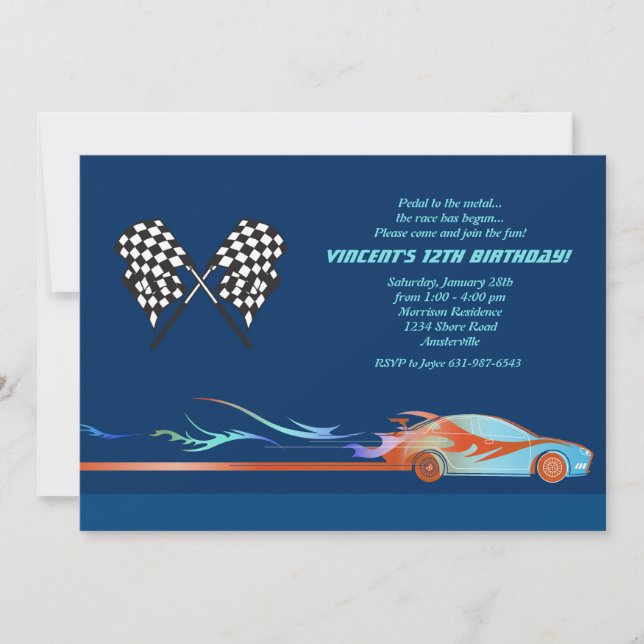 At the Race Track Invitation (Front)