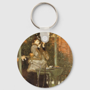 At the Rifle Range by James Tissot, Vintage Art Keychain
