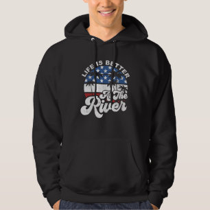 At The River 4th of July American Flag Retro Hoodie