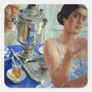 At the Samovar, 1926 Square Sticker